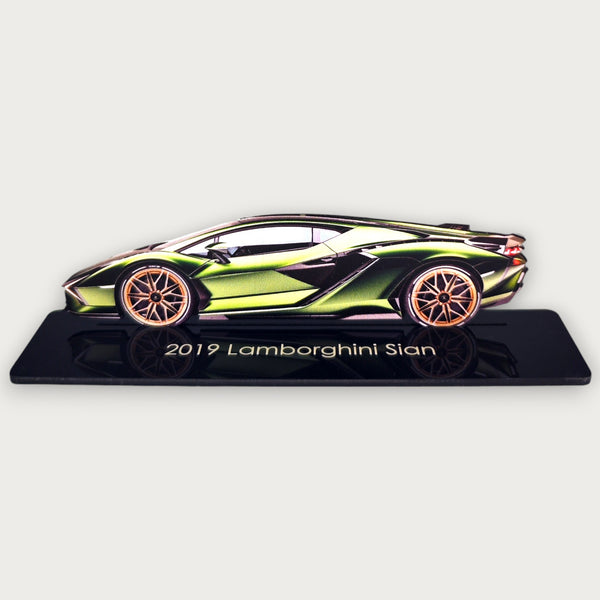 2019 Lamborghini Sian (2) Metal Car Wall Art, Color 2D Diecast Car Decor, Silhouette Metal Wall Art, Gift For Car Lovers, Detailed Color Metal Car