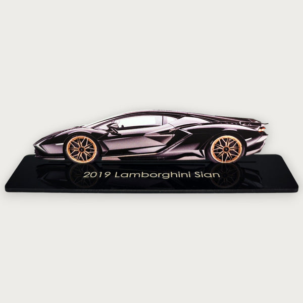 2019 Lamborghini Sian (1) Metal Car Wall Art, Color 2D Diecast Car Decor, Silhouette Metal Wall Art, Gift For Car Lovers, Detailed Color Metal Car