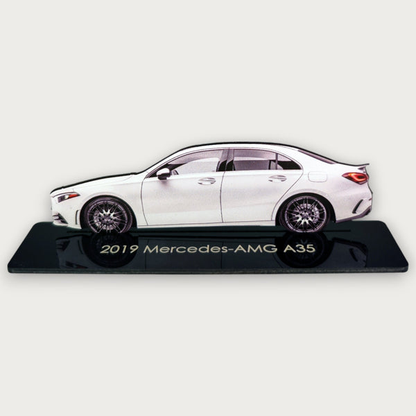 2019 Mercedes-AMG A35 (2) Metal Car Wall Art, Color 2D Diecast Car Decor, Silhouette Metal Wall Art, Gift For Car Lovers, Detailed Color Metal Car