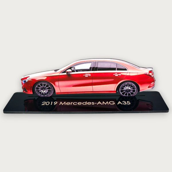 2019 Mercedes-AMG A35 (1) Metal Car Wall Art, Color 2D Diecast Car Decor, Silhouette Metal Wall Art, Gift For Car Lovers, Detailed Color Metal Car