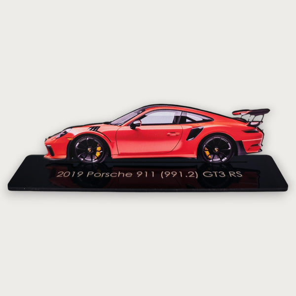 2019 Porsche 911 (991.2) GT3 RS (1) Metal Car Wall Art, Color 2D Diecast Car Decor, Silhouette Metal Wall Art, Gift For Car Lovers, Detailed Color Metal Car