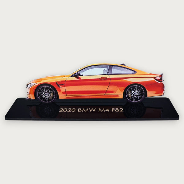 2020 BMW M4 F82 (1) Metal Car Wall Art, Color 2D Diecast Car Decor, Silhouette Metal Wall Art, Gift For Car Lovers, Detailed Color Metal Car