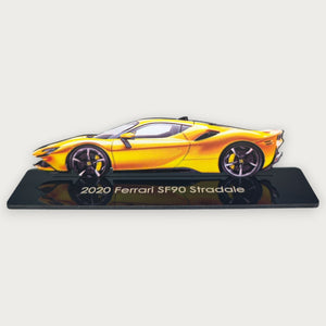 2020 Ferrari SF90 Stradale (2) Metal Car Wall Art, Color 2D Diecast Car Decor, Silhouette Metal Wall Art, Gift For Car Lovers, Detailed Color Metal Car