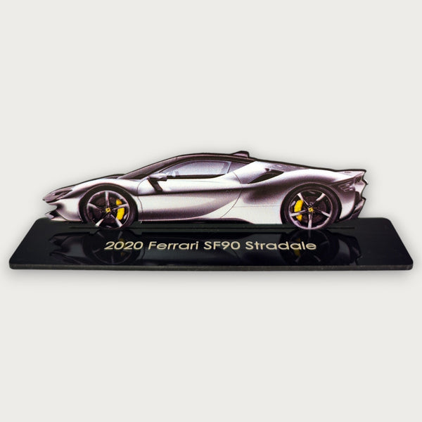 2020 Ferrari SF90 Stradale (1) Metal Car Wall Art, Color 2D Diecast Car Decor, Silhouette Metal Wall Art, Gift For Car Lovers, Detailed Color Metal Car