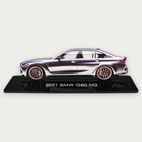 2021 BMW G80 M3 (1) Metal Car Wall Art, Color 2D Diecast Car Decor, Silhouette Metal Wall Art, Gift For Car Lovers, Detailed Color Metal Car