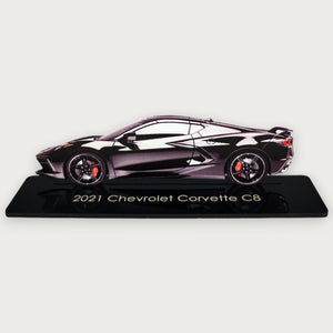 2021 Chevrolet Corvette C8 (1) Metal Car Wall Art, Color 2D Diecast Car Decor, Silhouette Metal Wall Art, Gift For Car Lovers, Detailed Color Metal Car