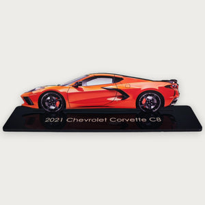 2021 Chevrolet Corvette C8 (2) Metal Car Wall Art, Color 2D Diecast Car Decor, Silhouette Metal Wall Art, Gift For Car Lovers, Detailed Color Metal Car