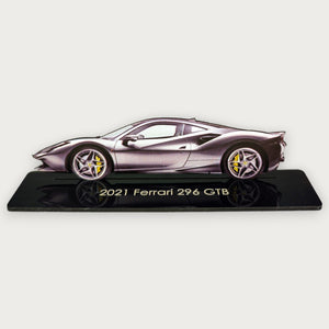 2021 Ferrari 296 GTB (1) Metal Car Wall Art, Color 2D Diecast Car Decor, Silhouette Metal Wall Art, Gift For Car Lovers, Detailed Color Metal Car