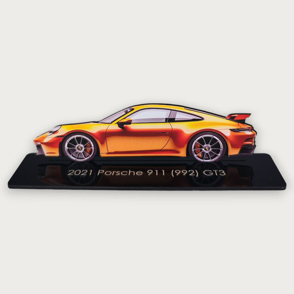 2021 Porsche 911 (992) GT3 (2) Metal Car Wall Art, Color 2D Diecast Car Decor, Silhouette Metal Wall Art, Gift For Car Lovers, Detailed Color Metal Car