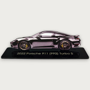 2022 Porsche 911 (992) Turbo S (1) Metal Car Wall Art, Color 2D Diecast Car Decor, Silhouette Metal Wall Art, Gift For Car Lovers, Detailed Color Metal Car