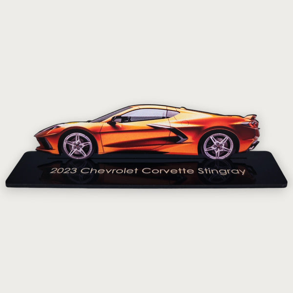 2023 Chevrolet Corvette Stingray (2) Metal Car Wall Art, Color 2D Diecast Car Decor, Silhouette Metal Wall Art, Gift For Car Lovers, Detailed Color Metal Car