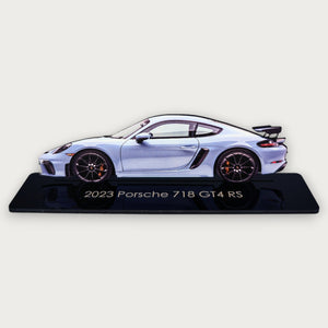 2023 Porsche 718 GT4 RS (1) Metal Car Wall Art, Color 2D Diecast Car Decor, Silhouette Metal Wall Art, Gift For Car Lovers, Detailed Color Metal Car