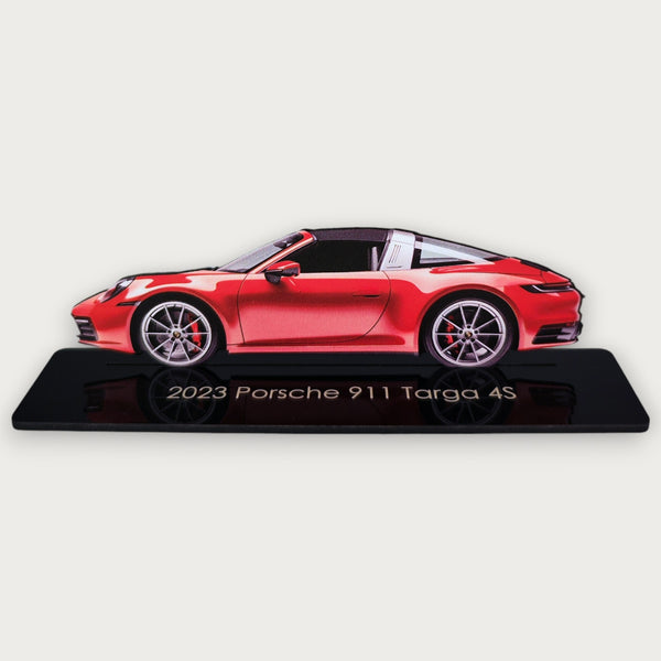 2023 Porsche 911 Targa 4S (2) Metal Car Wall Art, Color 2D Diecast Car Decor, Silhouette Metal Wall Art, Gift For Car Lovers, Detailed Color Metal Car