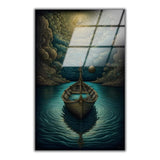 Abyssal Symmetry Vertical Glass Wall Art - Tempered Glass Rectangular Wall Decor