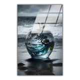 Liquid Desire Vertical Glass Wall Art - Tempered Glass Rectangular Wall Decor