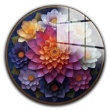 Serenity Circle Round Glass Wall Art - Tempered Glass Circle Wall Decor