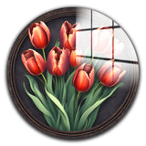 Blaze Round Glass Wall Art - Tempered Glass Circle Wall Decor