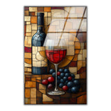 Tuscan Stillness Vertical Glass Wall Art - Tempered Glass Rectangular Wall Decor