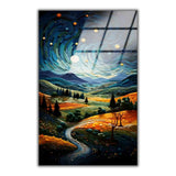Starry Hamlet Vertical Glass Wall Art - Tempered Glass Rectangular Wall Decor