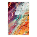 Crimson Tide Vertical Glass Wall Art - Tempered Glass Rectangular Wall Decor