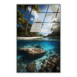 Tropical Mirror Vertical Glass Wall Art - Tempered Glass Rectangular Wall Decor