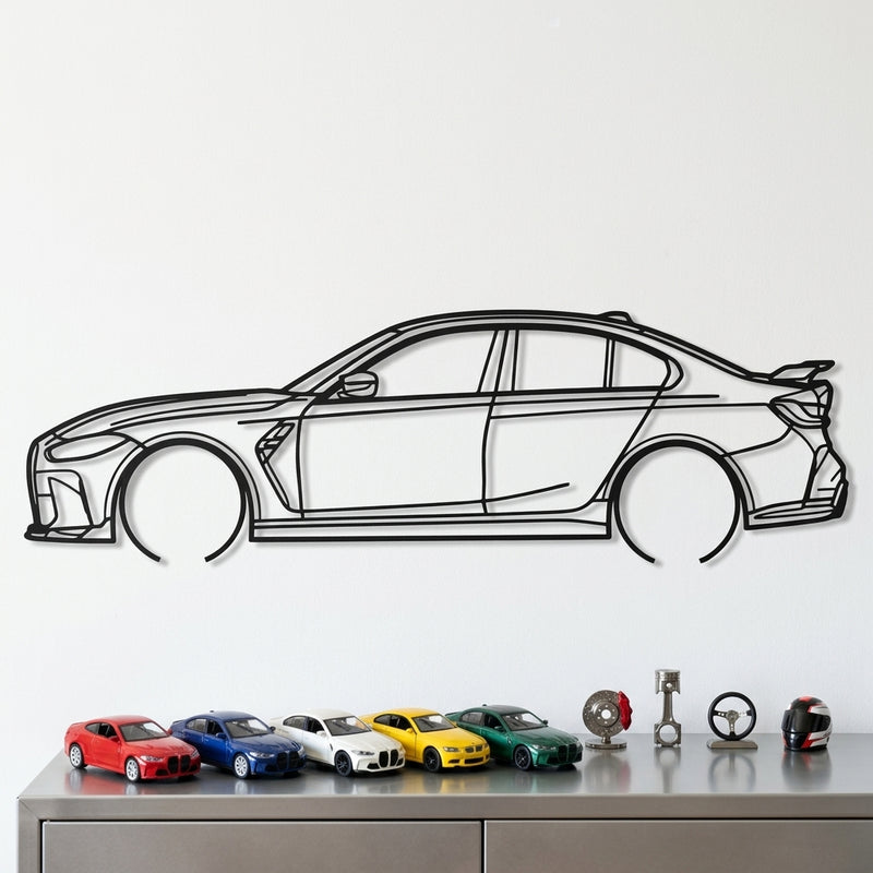BMW M3 CS (G80) 2024 Black Metal Car Wall Art