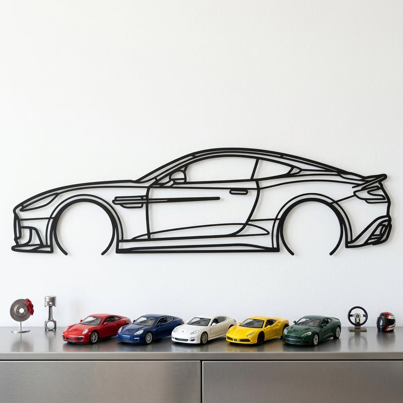 Aston Martin Vanquish 2024 Black Metal Car Wall Art