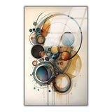 Circular Harmony Vertical Glass Wall Art - Tempered Glass Rectangular Wall Decor