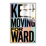 Motto Keep Moving Forward Vertical Glass Wall Art - Tempered Glass Rectangular Wall Decor