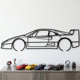 Ferrari F40 1987 Black Metal Car Wall Art