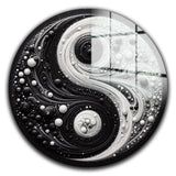 Balance Round Glass Wall Art - Tempered Glass Circle Wall Decor