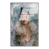 Ethereal Whisper Vertical Glass Wall Art - Tempered Glass Rectangular Wall Decor