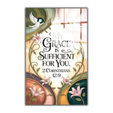 Christian Glass Wall Art - [My grace is sufficient for you. (2 Corinthians 12 9)] Bible Scripture Decor