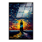 Guiding Light Vertical Glass Wall Art - Tempered Glass Rectangular Wall Decor