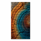 Chromatic Rings – 3D Carved Wood Wall Art - Textured Vertical Wall Decor