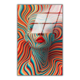 Ripple Effect Vertical Glass Wall Art - Tempered Glass Rectangular Wall Decor