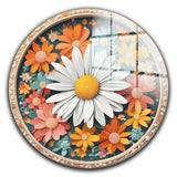 Melody Round Glass Wall Art - Tempered Glass Circle Wall Decor