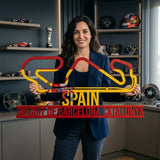 Circuit de Barcelona-Catalunya Formula One Metal Race Map – Spain Flag Wall Art