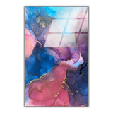 Watercolor Flow Vertical Glass Wall Art - Tempered Glass Rectangular Wall Decor