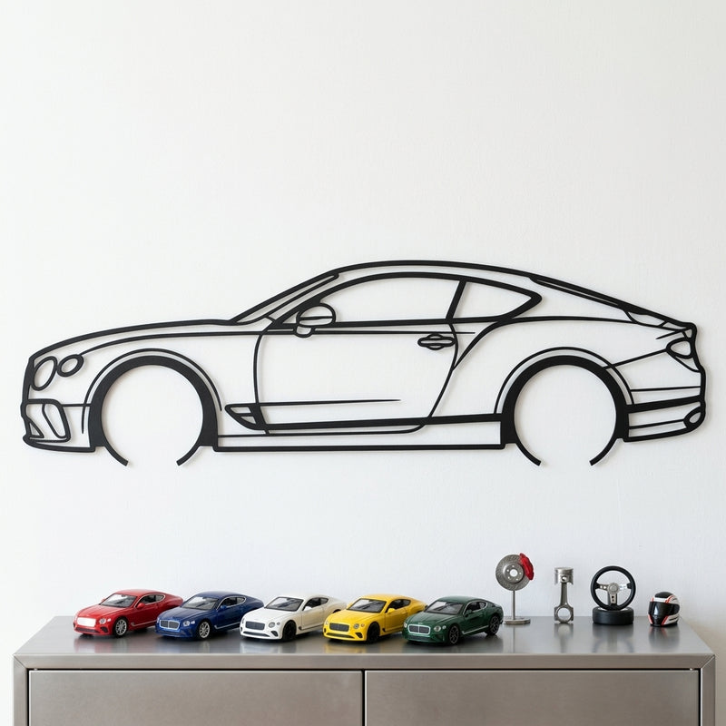 Bentley Continental GT Speed 2025 Black Metal Car Wall Art
