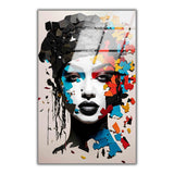 Color Burst Vertical Glass Wall Art - Tempered Glass Rectangular Wall Decor