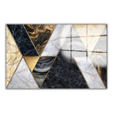 Geometric Ascent Panoramic Tempered Glass Wall Art - Horizontal Rectangular Wall Decor