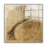 Spiral Square Tempered Glass Wall Art - Abstract Design - Large Glass Decor for Living Room & Office