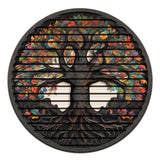 Evergreen Tree Of Life Wall Decor – Round 3D Carved Wood Wall Art