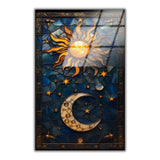Celestial Unity Vertical Glass Wall Art - Tempered Glass Rectangular Wall Decor