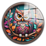 Nightfall Round Glass Wall Art - Tempered Glass Circle Wall Decor