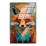 Forest Fox Vertical Glass Wall Art - Tempered Glass Rectangular Wall Decor