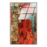 Scarlet Muse Vertical Glass Wall Art - Tempered Glass Rectangular Wall Decor