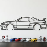 Nissan Skyline GT-R R34 1999 Black Metal Car Wall Art