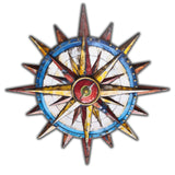 Compass Rose Vibrant 3D Metal Wall Art – Laser Cut, UV Printed & Powder Coated Colorful Decor